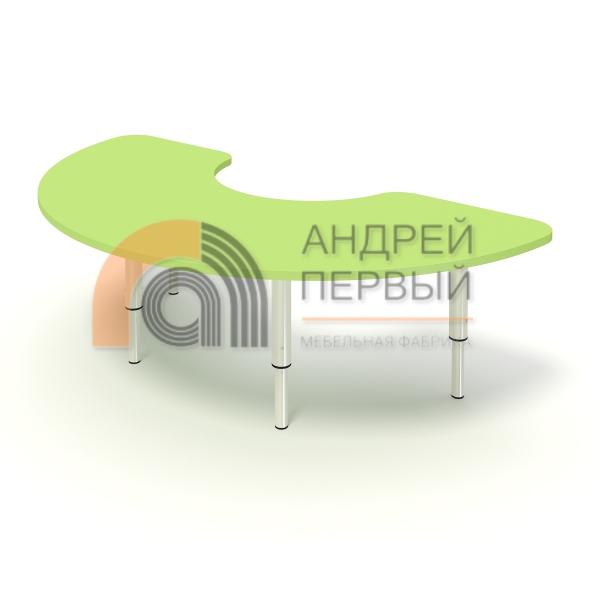 Стол полукруглый с вырезом на регулируемых ножках МДФ цвет