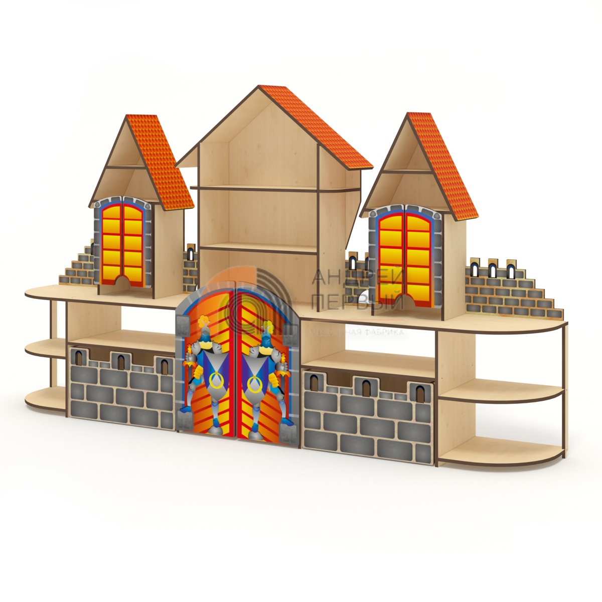 Стенка для игрушек с декором "Замок"