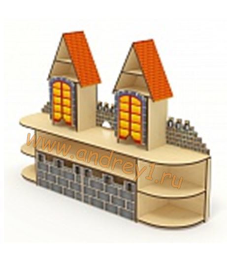 Стенка для игрушек с декором "Замок малый"