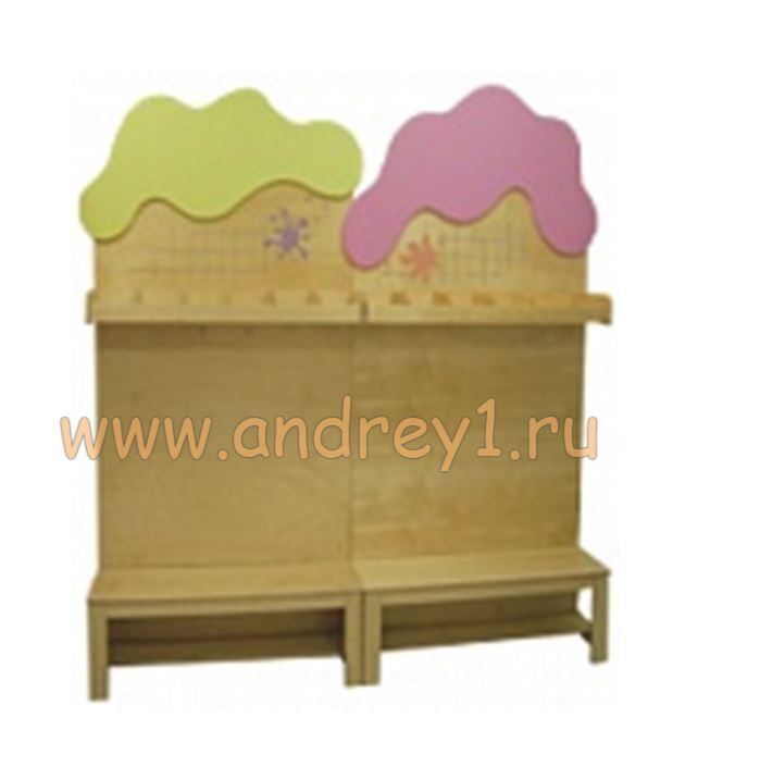 Шкаф для детской одежды "Кляксы" со скамьей